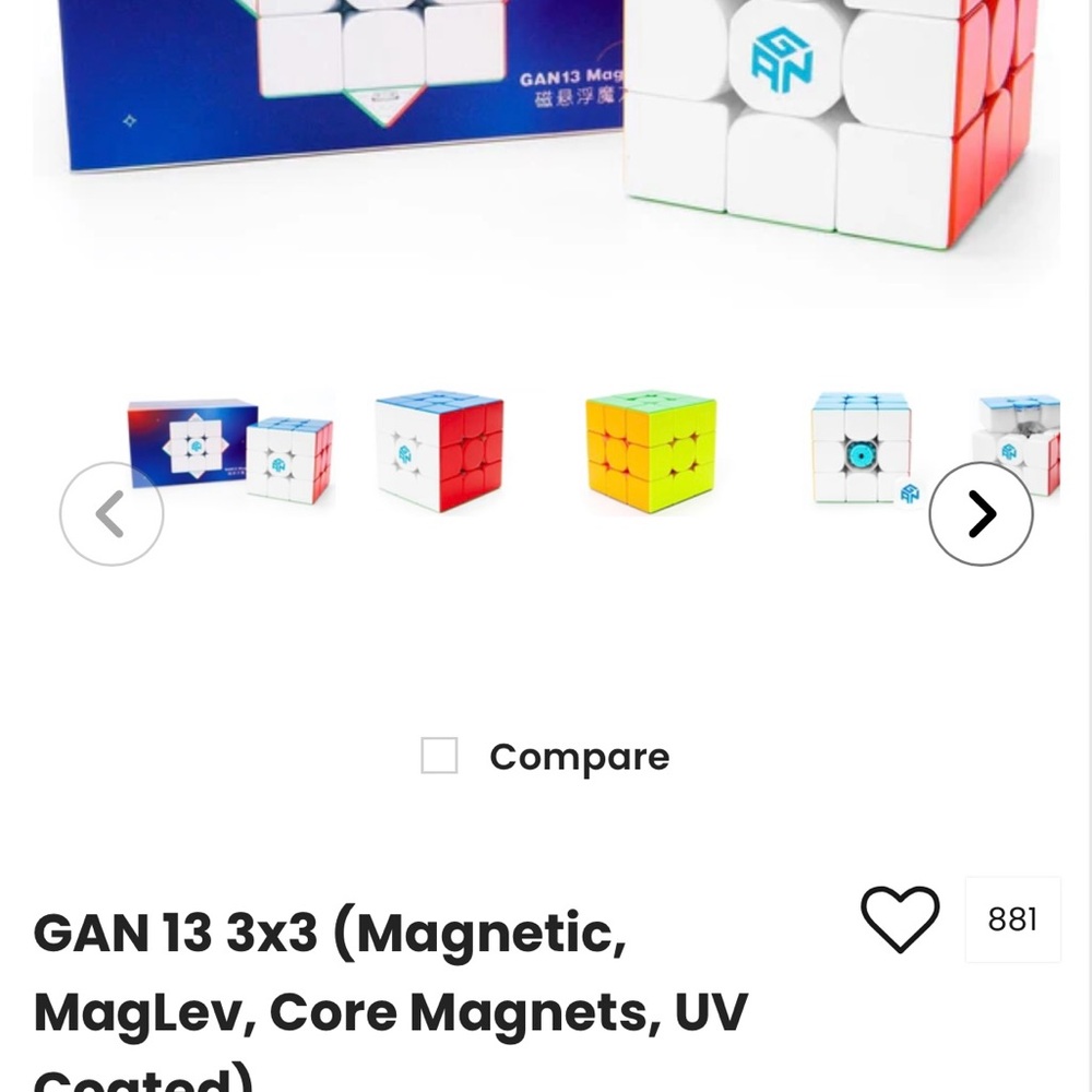 13 3x3 Magnetic Cube - White